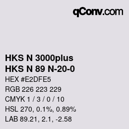 Farbcode: HKS N 3000plus - HKS N 89 N-20-0 | qconv.com