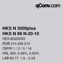 Color code: HKS N 3000plus - HKS N 89 N-20-10 | qconv.com