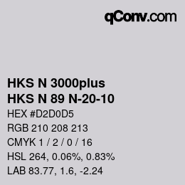 Código de color: HKS N 3000plus - HKS N 89 N-20-10 | qconv.com