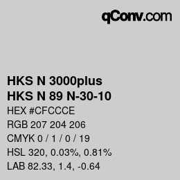 Color code: HKS N 3000plus - HKS N 89 N-30-10 | qconv.com