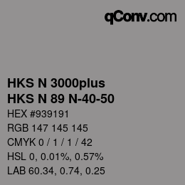 Farbcode: HKS N 3000plus - HKS N 89 N-40-50 | qconv.com