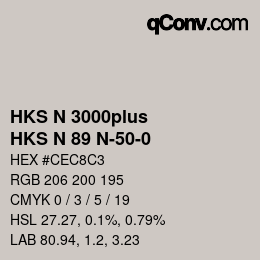 Código de color: HKS N 3000plus - HKS N 89 N-50-0 | qconv.com