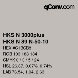 Color code: HKS N 3000plus - HKS N 89 N-50-10 | qconv.com