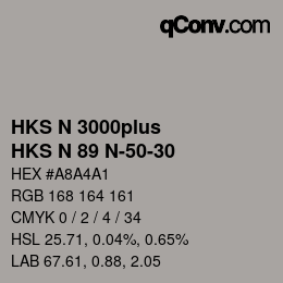 カラーコード: HKS N 3000plus - HKS N 89 N-50-30 | qconv.com