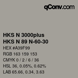 Color code: HKS N 3000plus - HKS N 89 N-60-30 | qconv.com