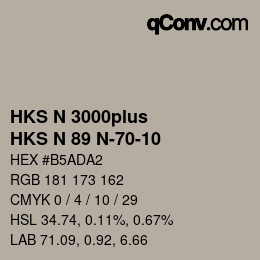 Farbcode: HKS N 3000plus - HKS N 89 N-70-10 | qconv.com