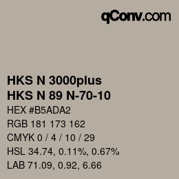 Color code: HKS N 3000plus - HKS N 89 N-70-10 | qconv.com