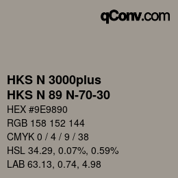 Color code: HKS N 3000plus - HKS N 89 N-70-30 | qconv.com