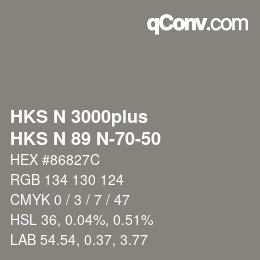 カラーコード: HKS N 3000plus - HKS N 89 N-70-50 | qconv.com