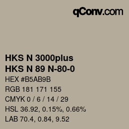 Color code: HKS N 3000plus - HKS N 89 N-80-0 | qconv.com