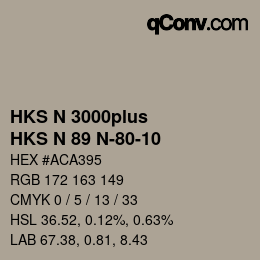 Código de color: HKS N 3000plus - HKS N 89 N-80-10 | qconv.com