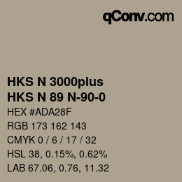 Color code: HKS N 3000plus - HKS N 89 N-90-0 | qconv.com