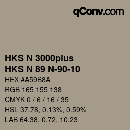 Color code: HKS N 3000plus - HKS N 89 N-90-10 | qconv.com