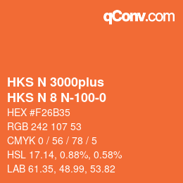 Code couleur: HKS N 3000plus - HKS N 8 N-100-0 | qconv.com