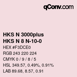 Code couleur: HKS N 3000plus - HKS N 8 N-10-0 | qconv.com