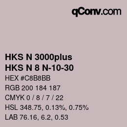 Code couleur: HKS N 3000plus - HKS N 8 N-10-30 | qconv.com