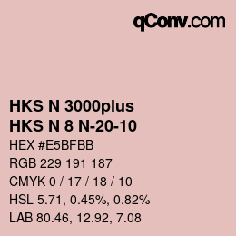 Color code: HKS N 3000plus - HKS N 8 N-20-10 | qconv.com