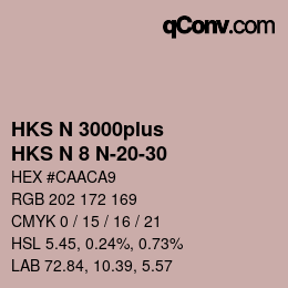 Color code: HKS N 3000plus - HKS N 8 N-20-30 | qconv.com