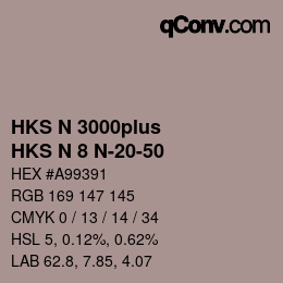 Code couleur: HKS N 3000plus - HKS N 8 N-20-50 | qconv.com