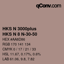 Farbcode: HKS N 3000plus - HKS N 8 N-30-50 | qconv.com