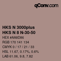 Código de color: HKS N 3000plus - HKS N 8 N-30-50 | qconv.com