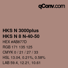 Code couleur: HKS N 3000plus - HKS N 8 N-40-50 | qconv.com