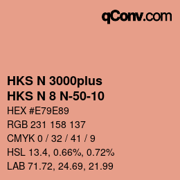 Code couleur: HKS N 3000plus - HKS N 8 N-50-10 | qconv.com