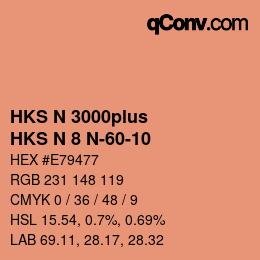 Color code: HKS N 3000plus - HKS N 8 N-60-10 | qconv.com