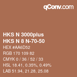 Código de color: HKS N 3000plus - HKS N 8 N-70-50 | qconv.com