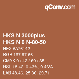 Code couleur: HKS N 3000plus - HKS N 8 N-80-50 | qconv.com