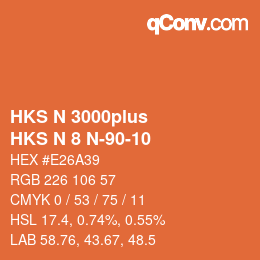 Color code: HKS N 3000plus - HKS N 8 N-90-10 | qconv.com