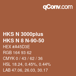 Código de color: HKS N 3000plus - HKS N 8 N-90-50 | qconv.com