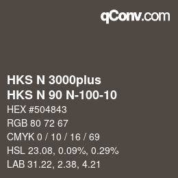 Código de color: HKS N 3000plus - HKS N 90 N-100-10 | qconv.com