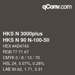 Farbcode: HKS N 3000plus - HKS N 90 N-100-50 | qconv.com