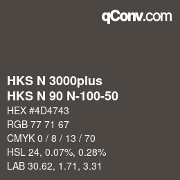 Color code: HKS N 3000plus - HKS N 90 N-100-50 | qconv.com