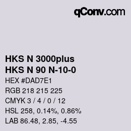 Color code: HKS N 3000plus - HKS N 90 N-10-0 | qconv.com