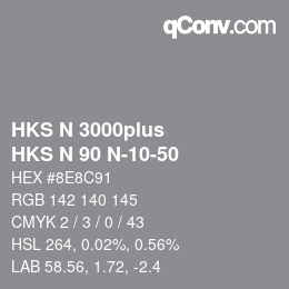 Color code: HKS N 3000plus - HKS N 90 N-10-50 | qconv.com