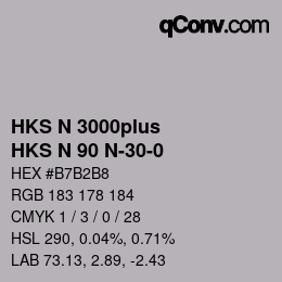 Color code: HKS N 3000plus - HKS N 90 N-30-0 | qconv.com