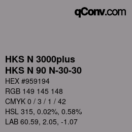 Code couleur: HKS N 3000plus - HKS N 90 N-30-30 | qconv.com