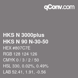 Color code: HKS N 3000plus - HKS N 90 N-30-50 | qconv.com