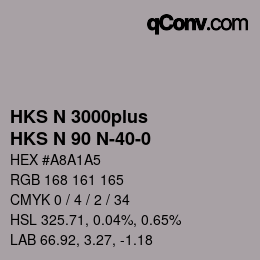 Color code: HKS N 3000plus - HKS N 90 N-40-0 | qconv.com