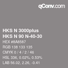 Farbcode: HKS N 3000plus - HKS N 90 N-40-30 | qconv.com