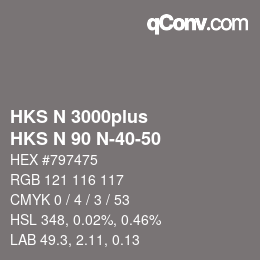 Código de color: HKS N 3000plus - HKS N 90 N-40-50 | qconv.com