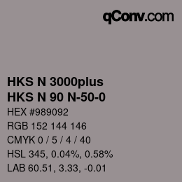 Code couleur: HKS N 3000plus - HKS N 90 N-50-0 | qconv.com