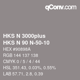 Color code: HKS N 3000plus - HKS N 90 N-50-10 | qconv.com