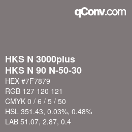 Color code: HKS N 3000plus - HKS N 90 N-50-30 | qconv.com
