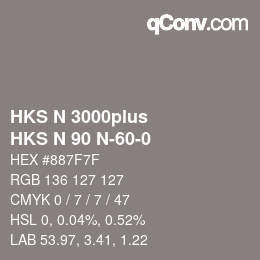 颜色代码: HKS N 3000plus - HKS N 90 N-60-0 | qconv.com