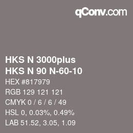 カラーコード: HKS N 3000plus - HKS N 90 N-60-10 | qconv.com