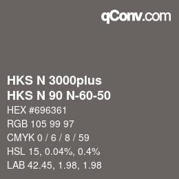 Color code: HKS N 3000plus - HKS N 90 N-60-50 | qconv.com