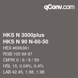 Código de color: HKS N 3000plus - HKS N 90 N-60-50 | qconv.com